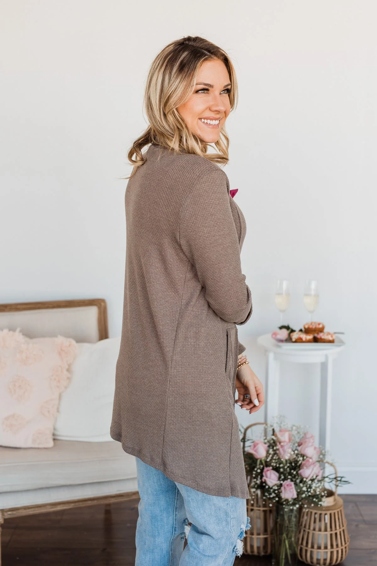 Never Afraid Knit Cardigan- Mocha - Image 6