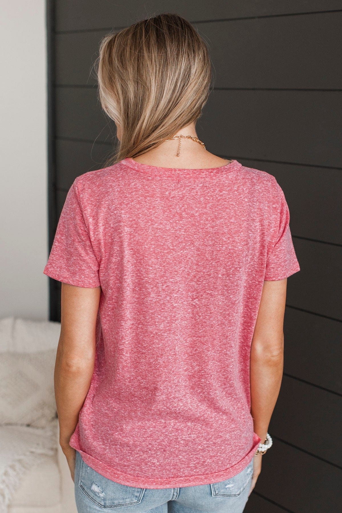 Never Basic Short Sleeve Top- Coral - Image 7