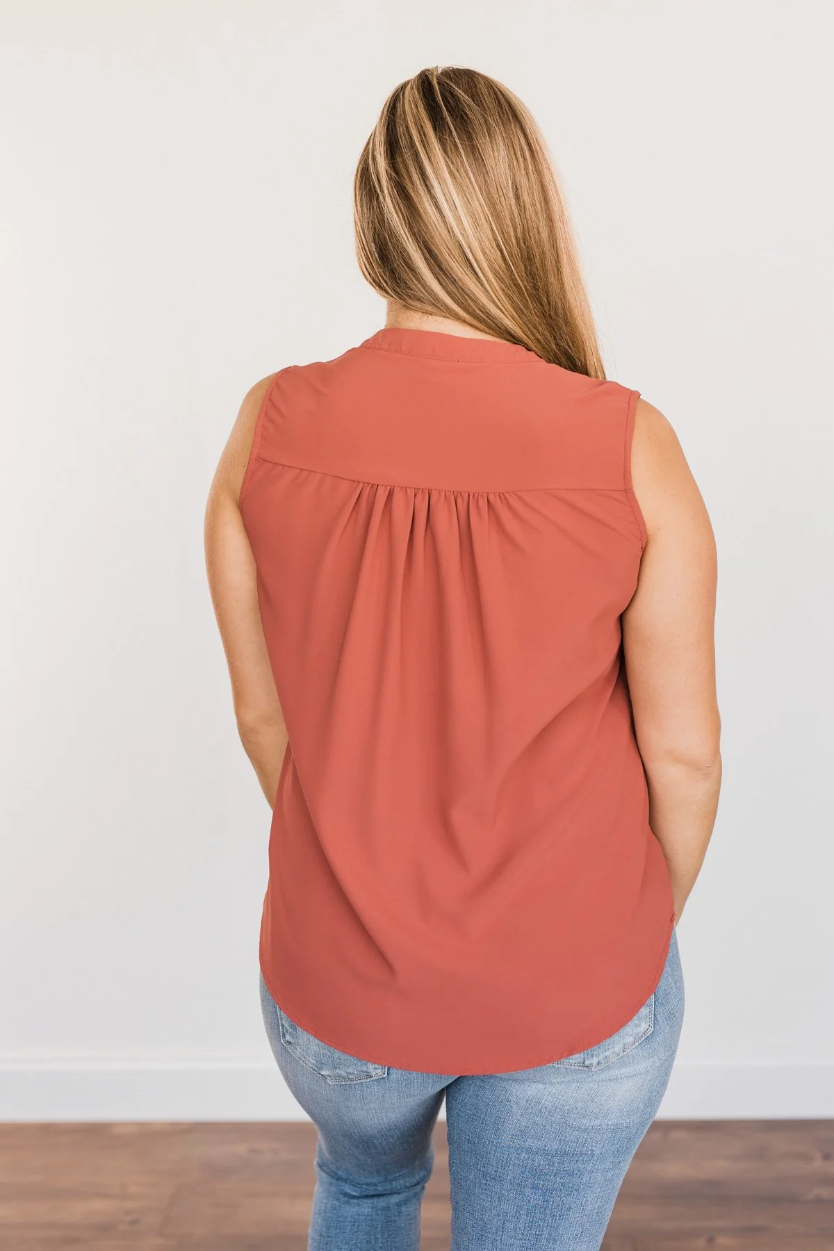Never Ending Bliss Sleeveless Blouse- Terracotta - Image 9