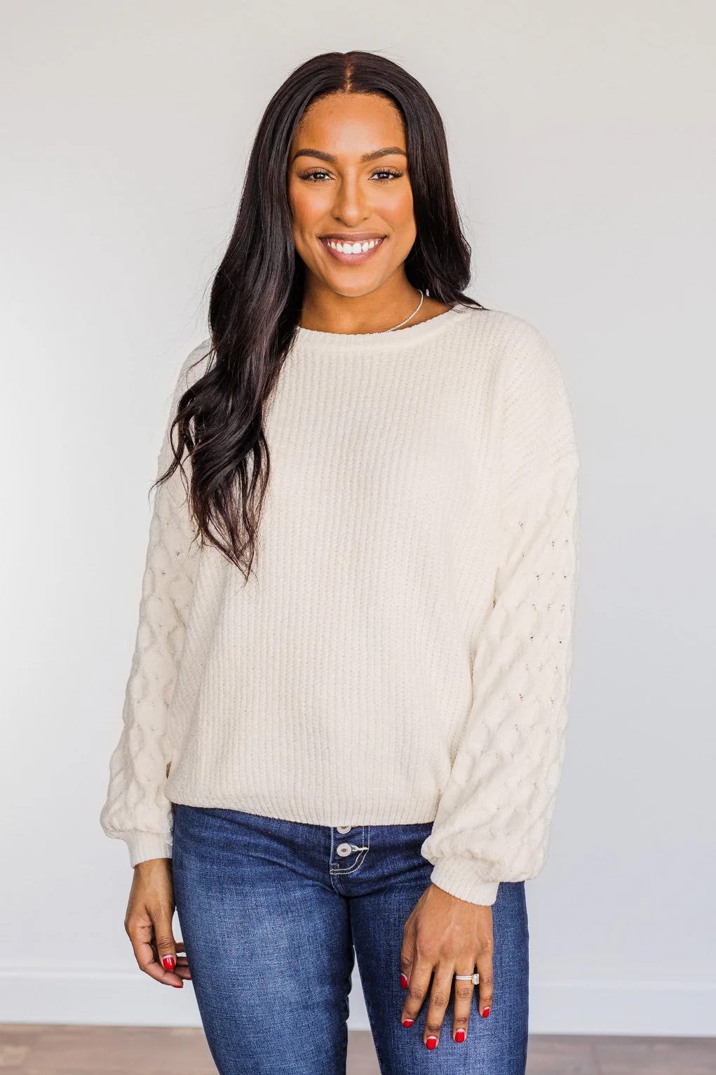 Never Ending Moments Knit Sweater- Ivory - Image 3