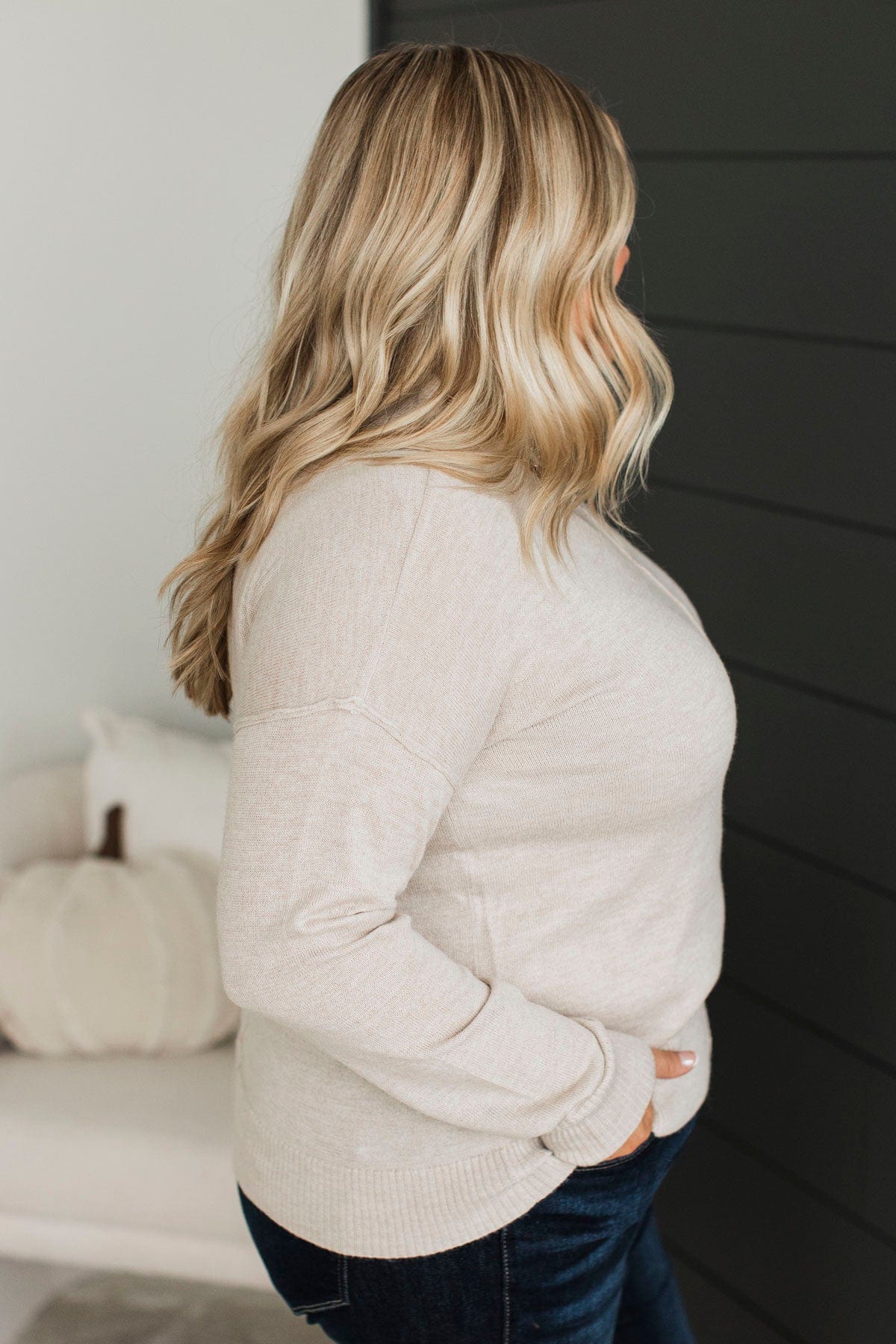 Never Felt Better Pullover Sweater- Oatmeal - Image 6