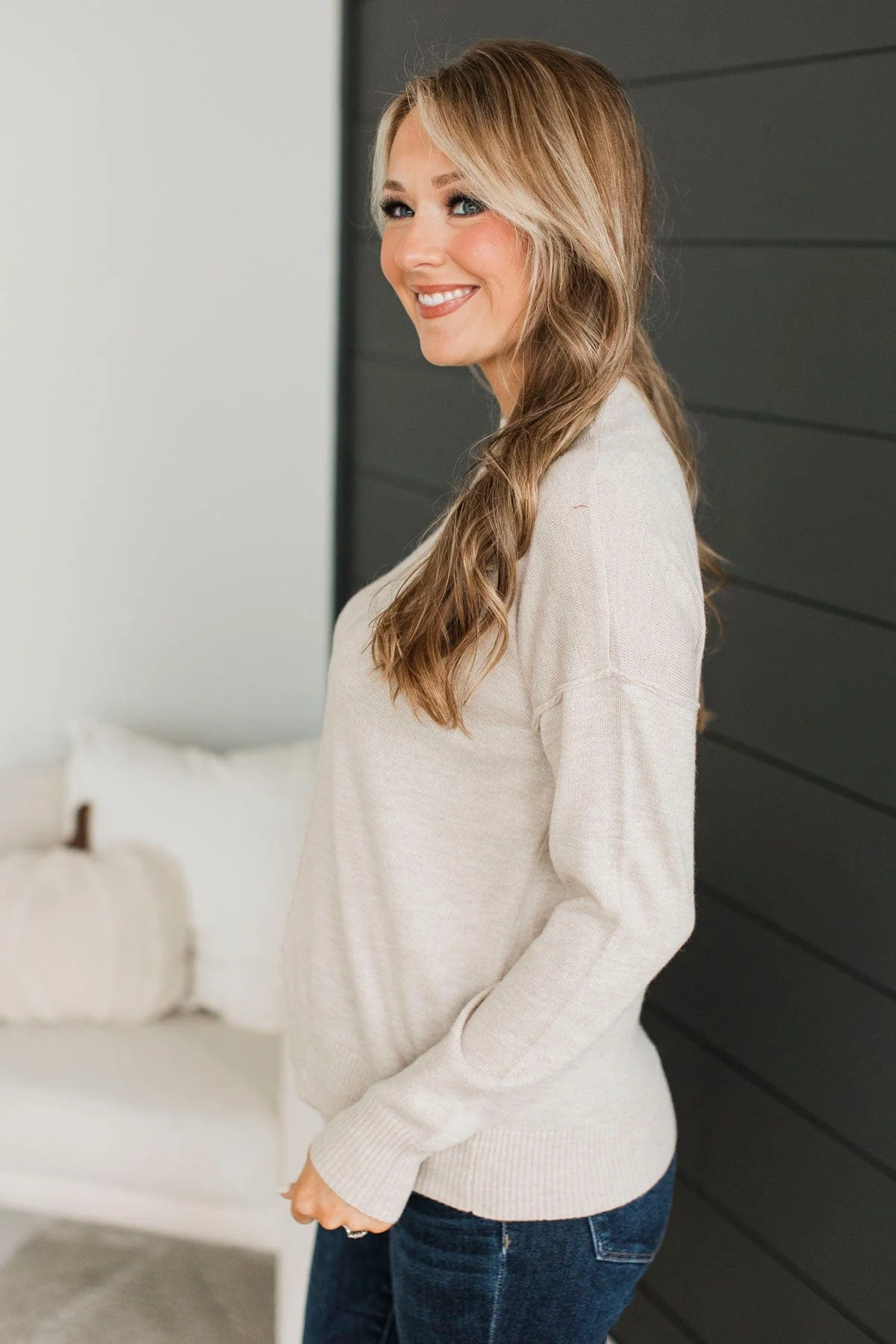 Never Felt Better Pullover Sweater- Oatmeal - Image 7
