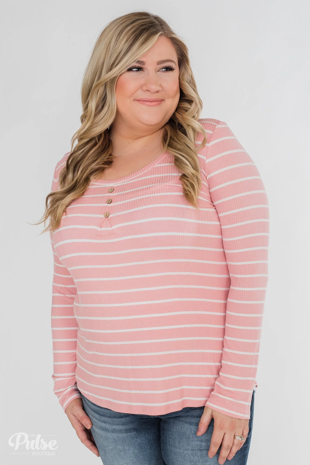 Never Forget You Pleated Striped Top- Pink - Image 9