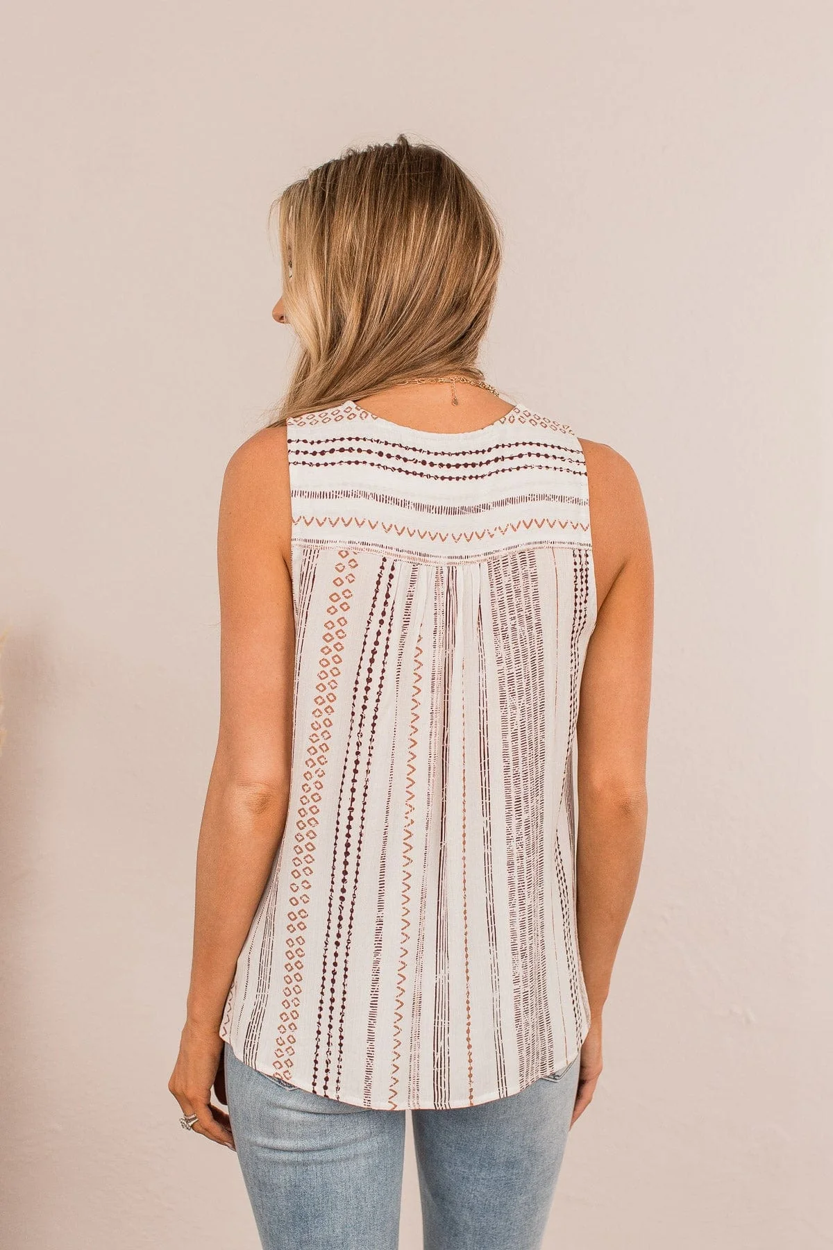 Never Go Out Of Style Aztec Blouse- Ivory - Image 7