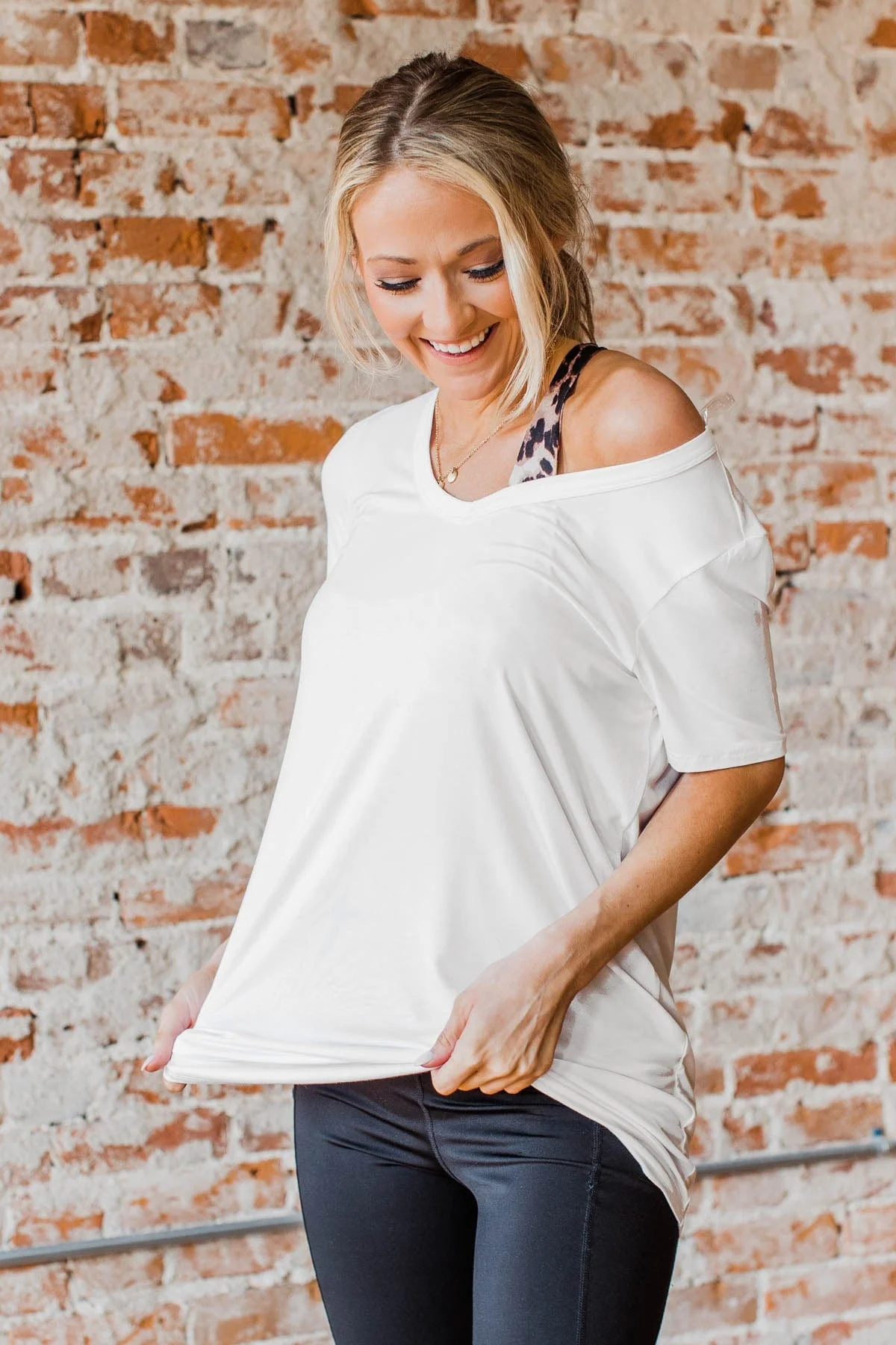 Never Gonna Stop Short Sleeve Top- White - Image 2