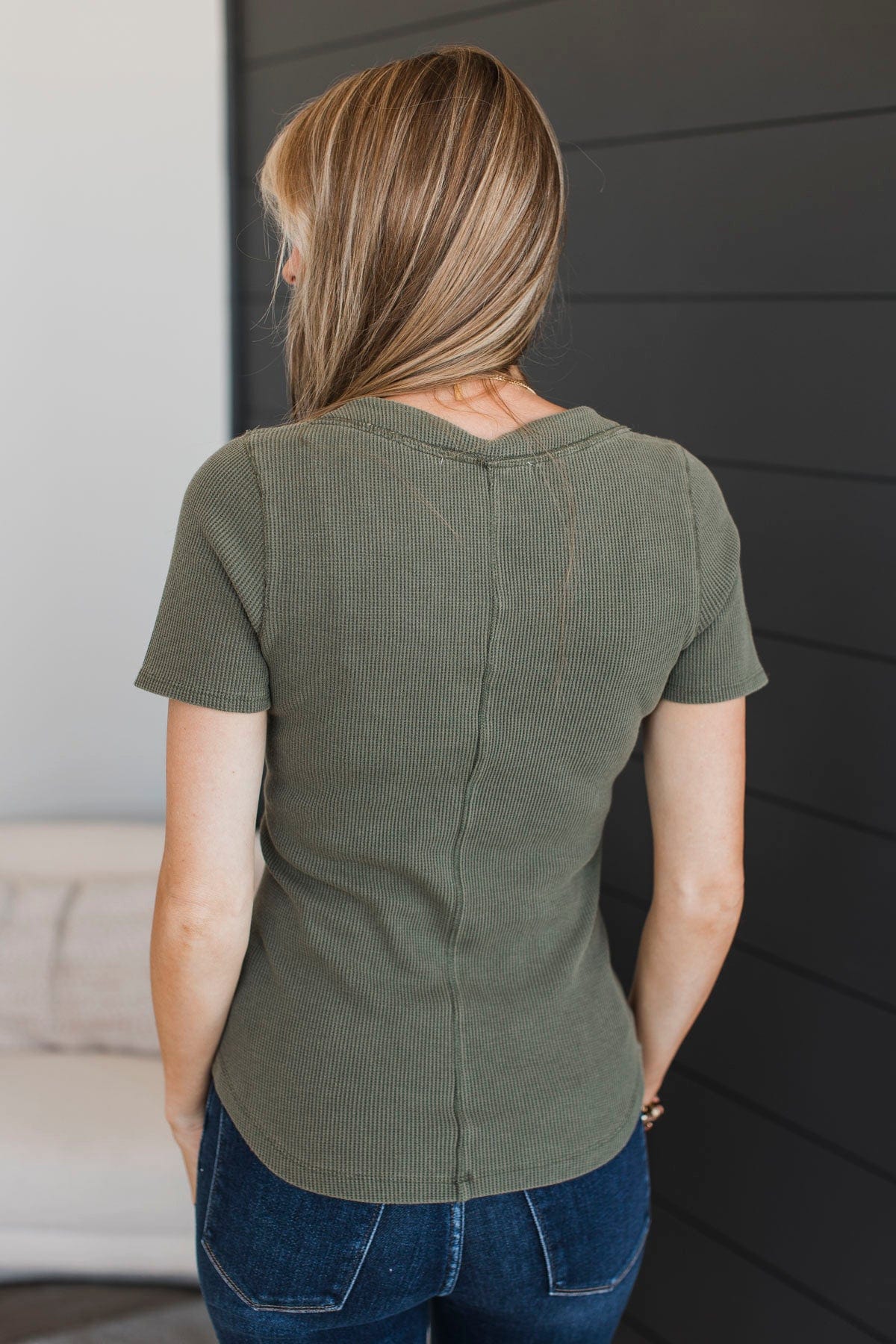 Never Growing Up Short Sleeve Top- Olive - Image 7