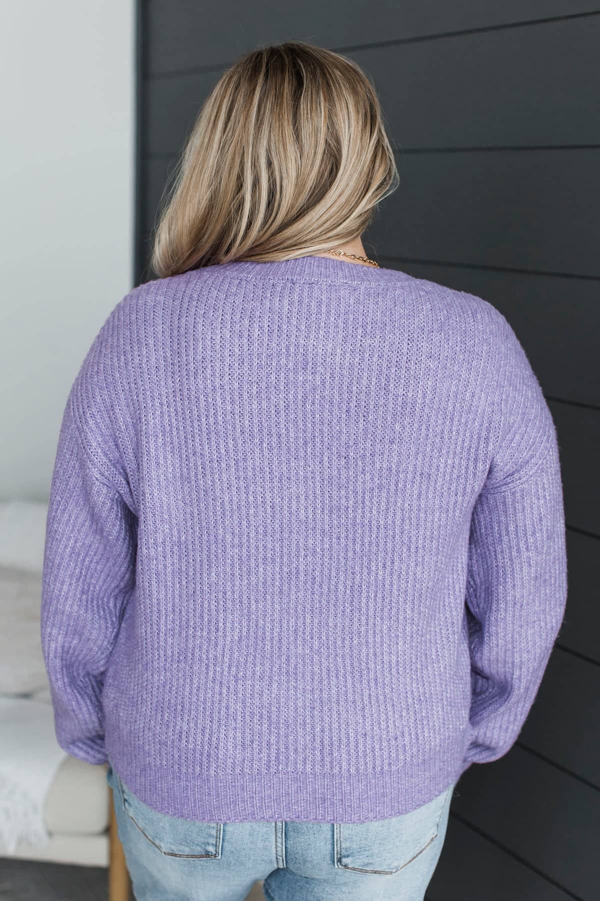 Never Impractical Ribbed Knit Sweater- Iris Purple - Image 7