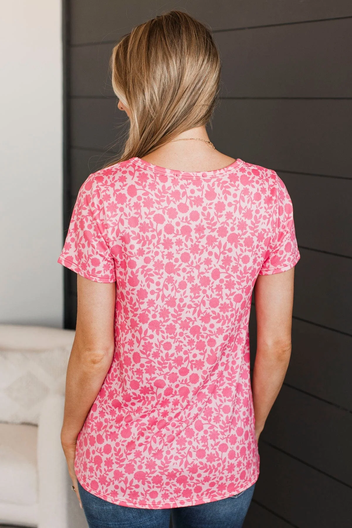 Never Lose Your Light Floral Top- Pink - Image 8