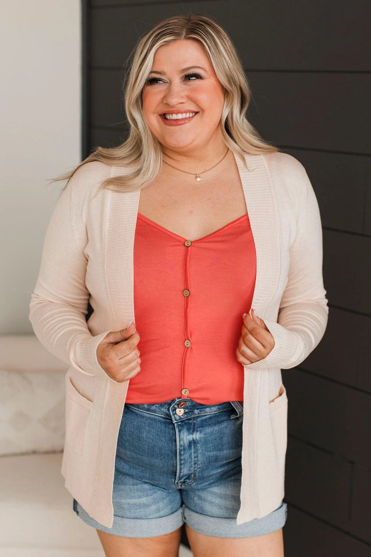 Never Stop Loving You Cardigan- Oatmeal - Image 2