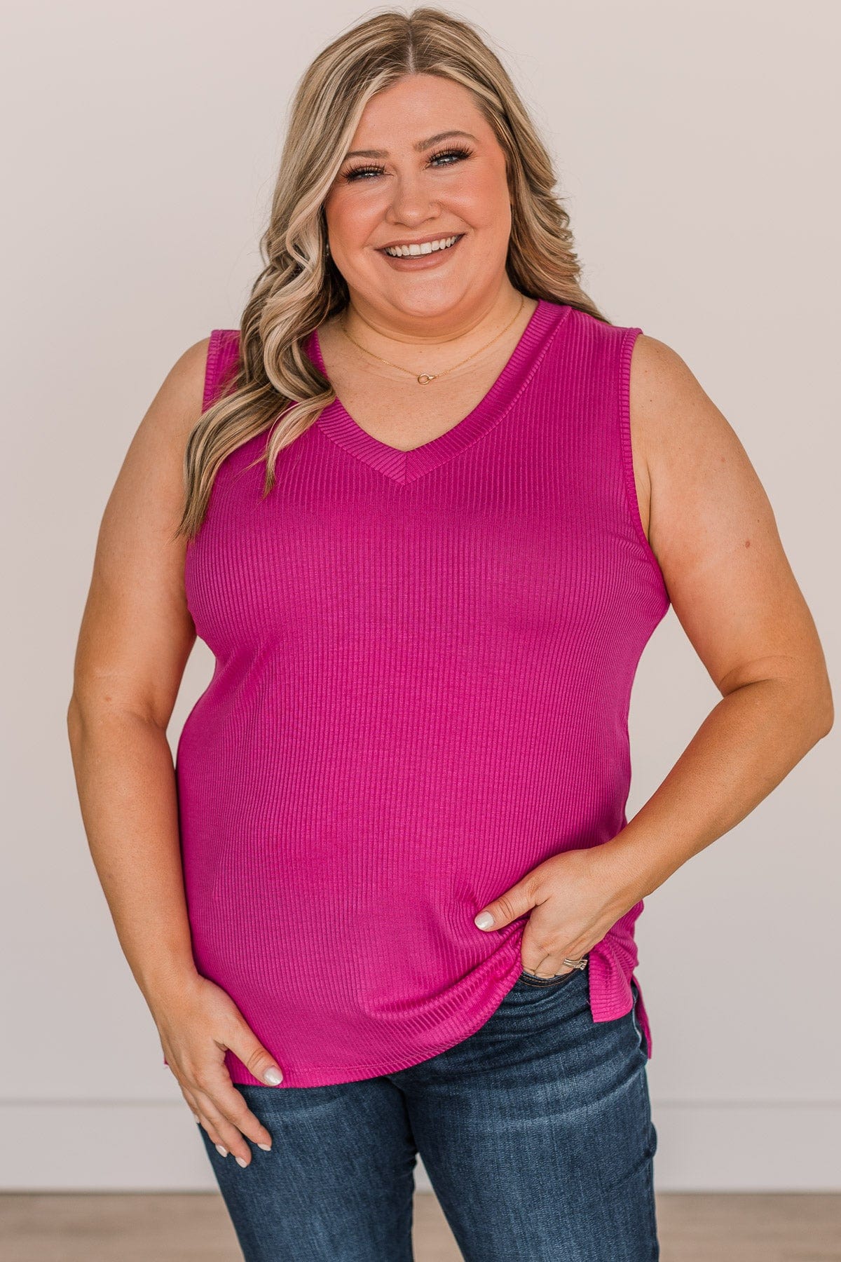 Never Without Your Love Tank Top- Fuchsia - Image 2