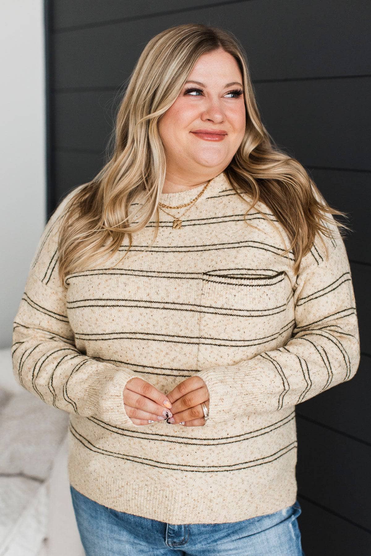 Never Worried Sprinkle Knit Sweater- Warm Beige - Image 2