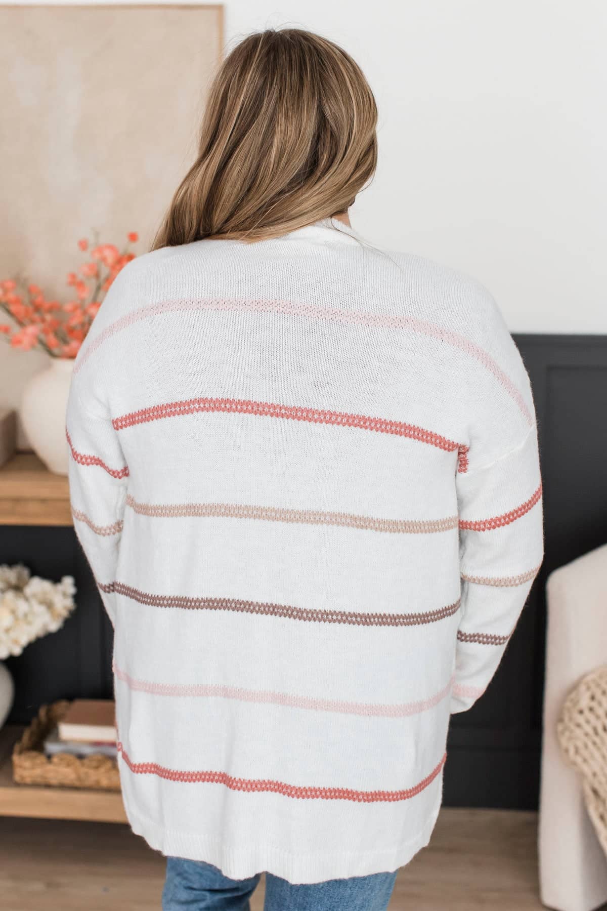 New Memories Striped Cardigan- Ivory & Mauve - Image 10
