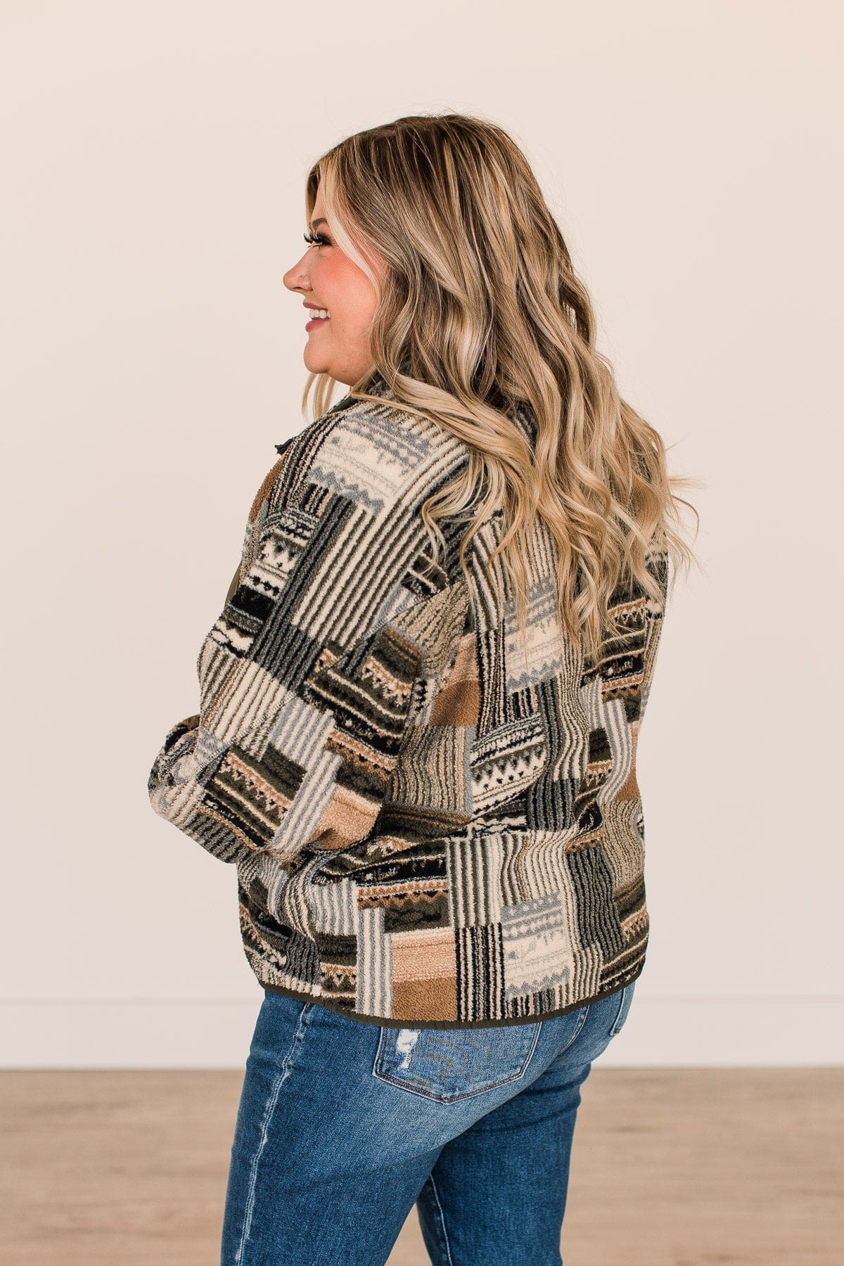 Newest Obsession Lightweight Sherpa Jacket- Olive - Image 7