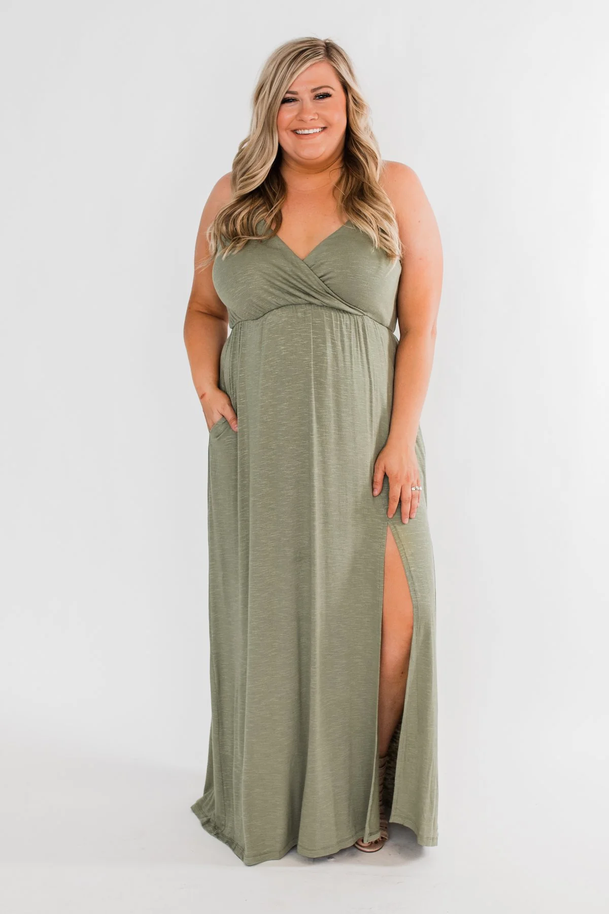 Next Right Step Maxi Dress- Olive - Image 4
