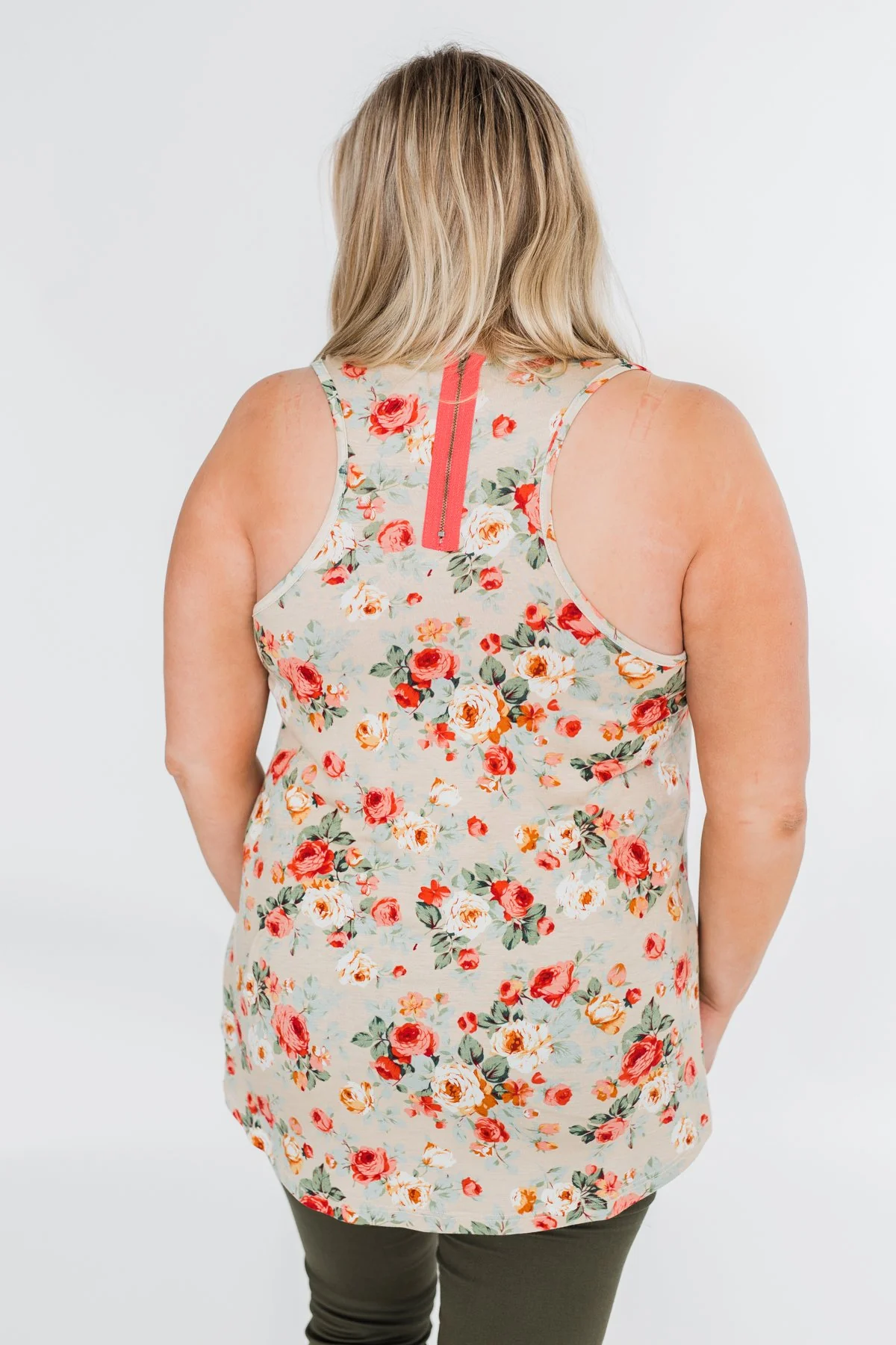 Next to You Floral Tank Top- Light Taupe - Image 12