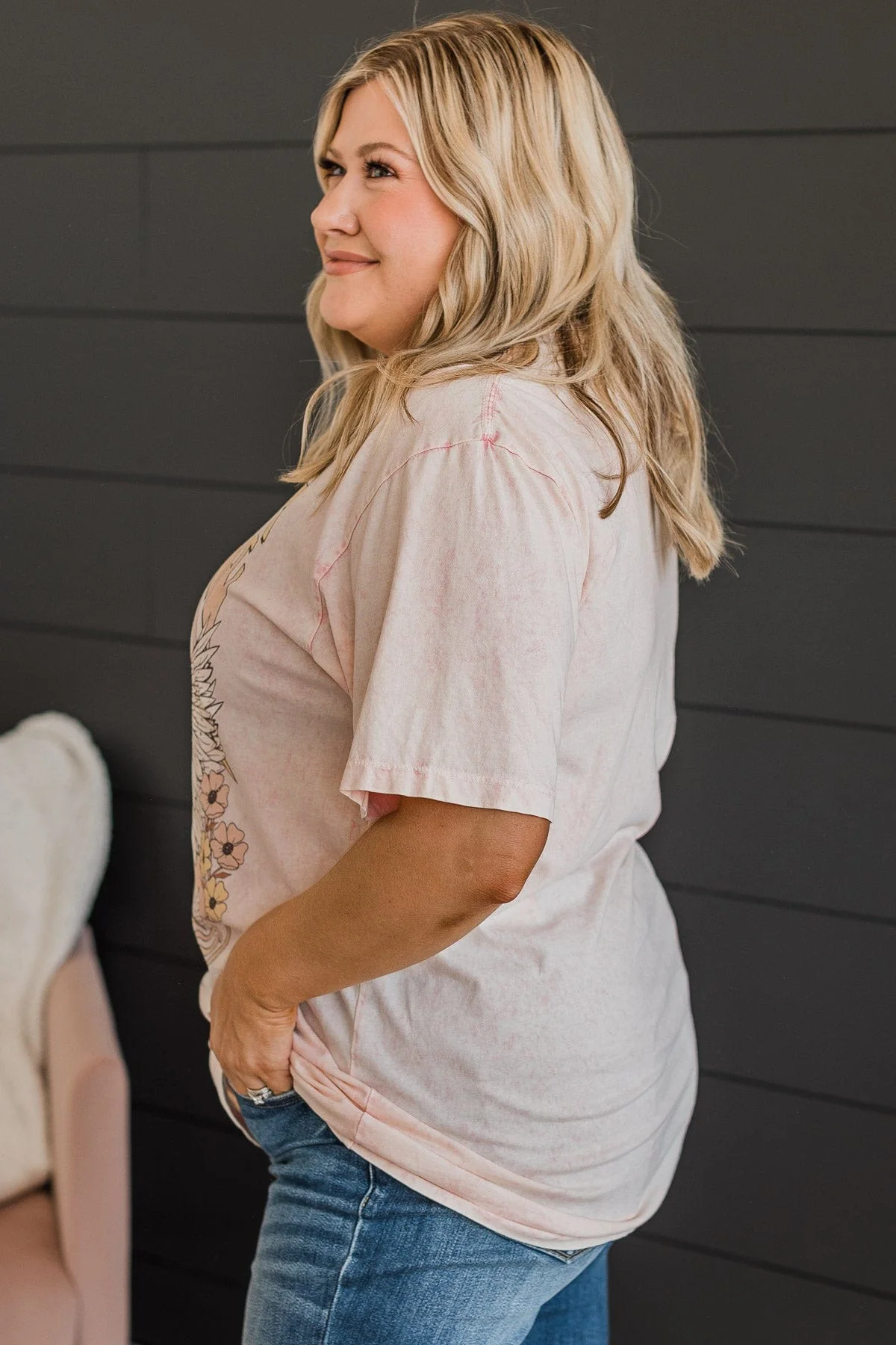 Nights In Nashville Graphic Tee- Light Pink - Image 6