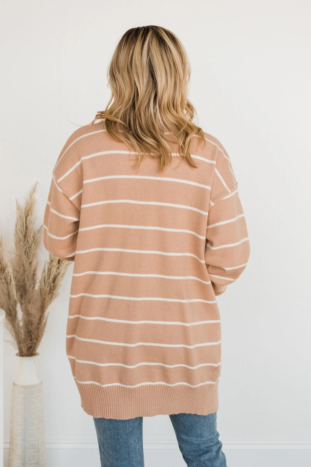 No Apologies Striped Button Cardigan- Beige - Image 10