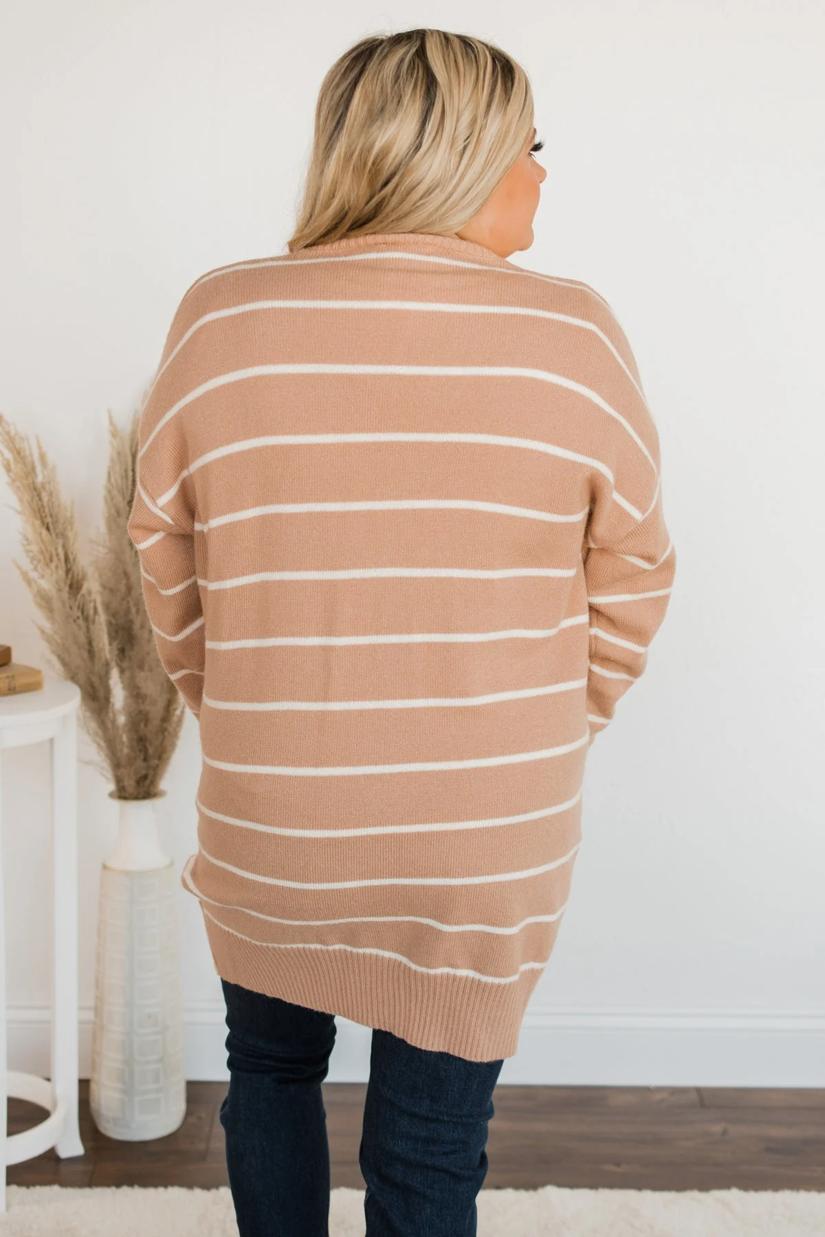 No Apologies Striped Button Cardigan- Beige - Image 11