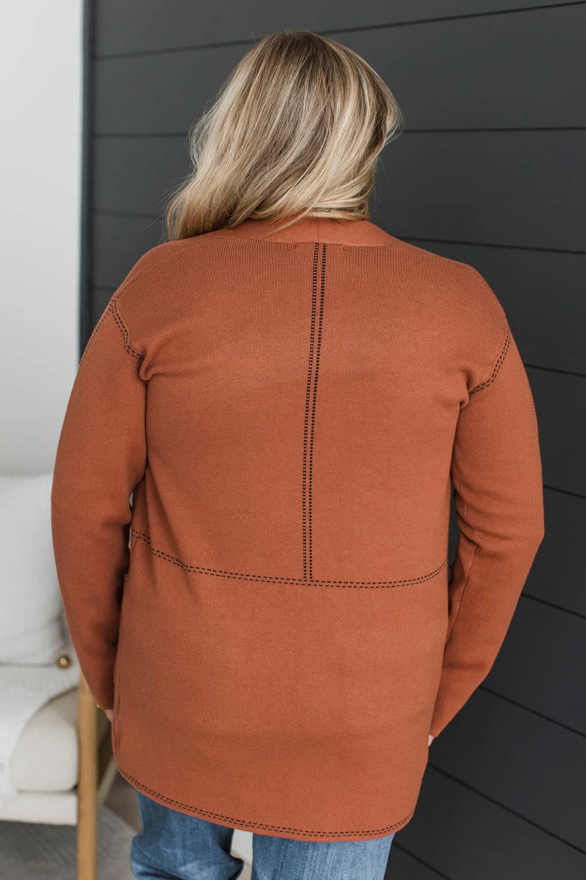 No Bad Days Open Front Knit Cardigan- Copper - Image 7