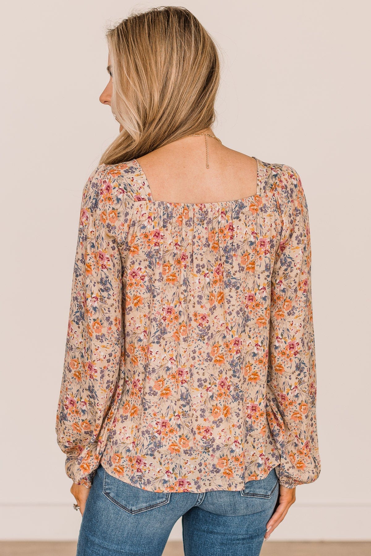 No Better Than This Floral Blouse- Taupe - Image 6