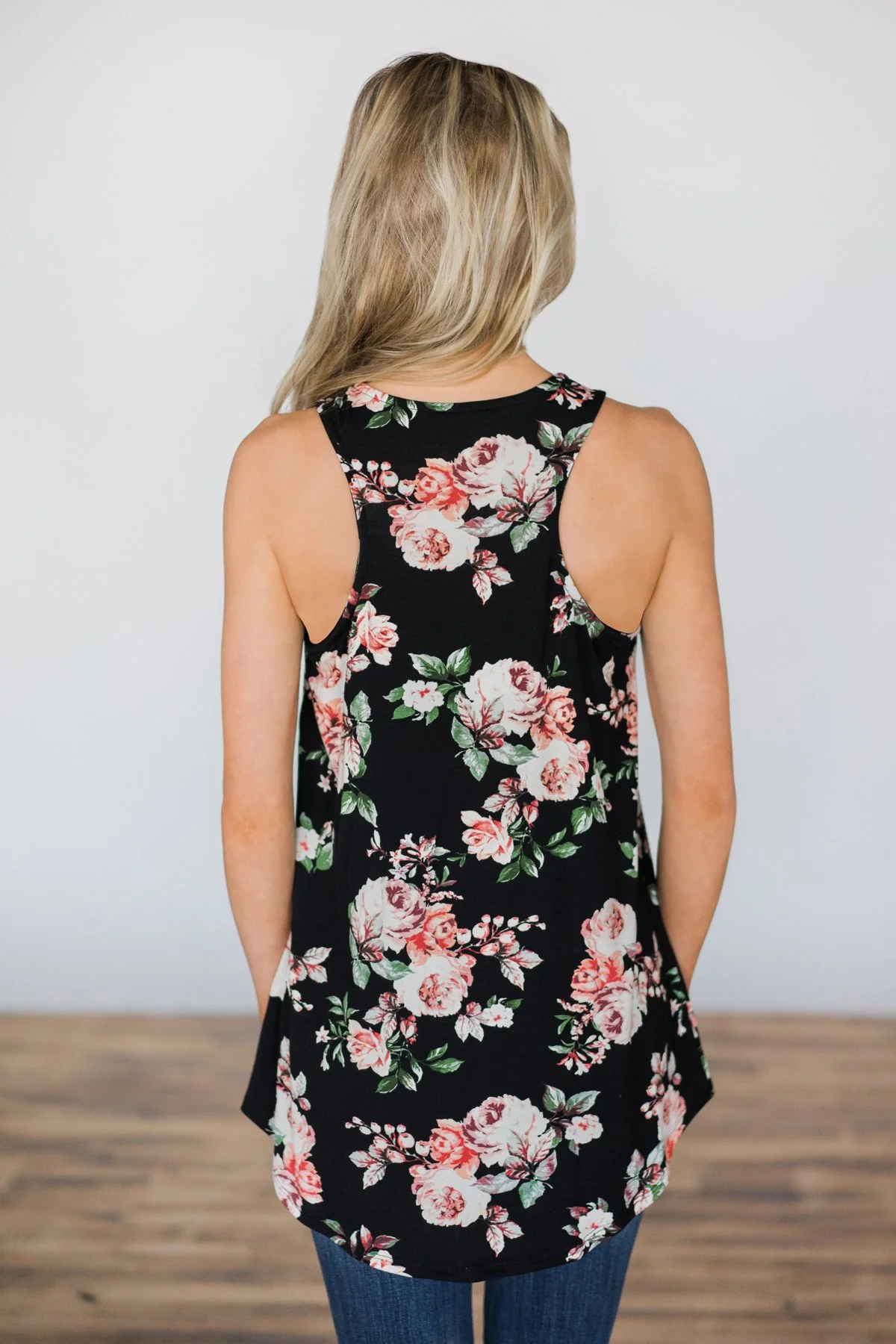 No Better Time Black Floral Tank Top - Image 5
