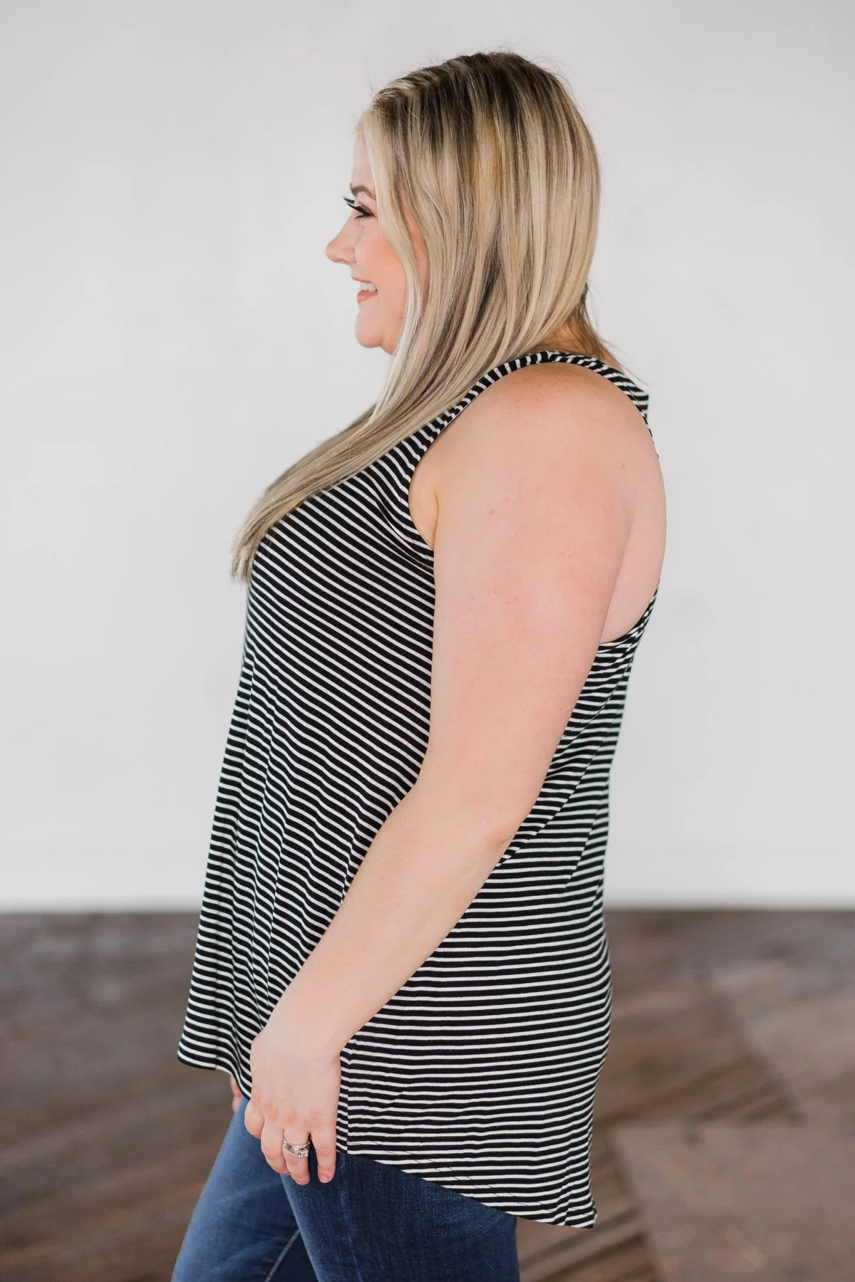 No Better Time Striped Tank Top- Black - Image 6