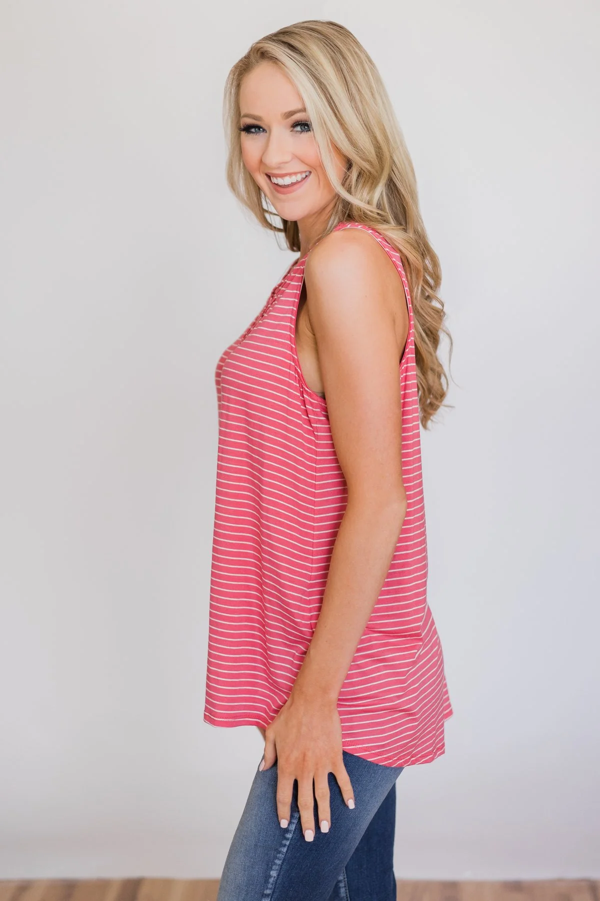 No Better Time Striped Tank Top- Pink - Image 5