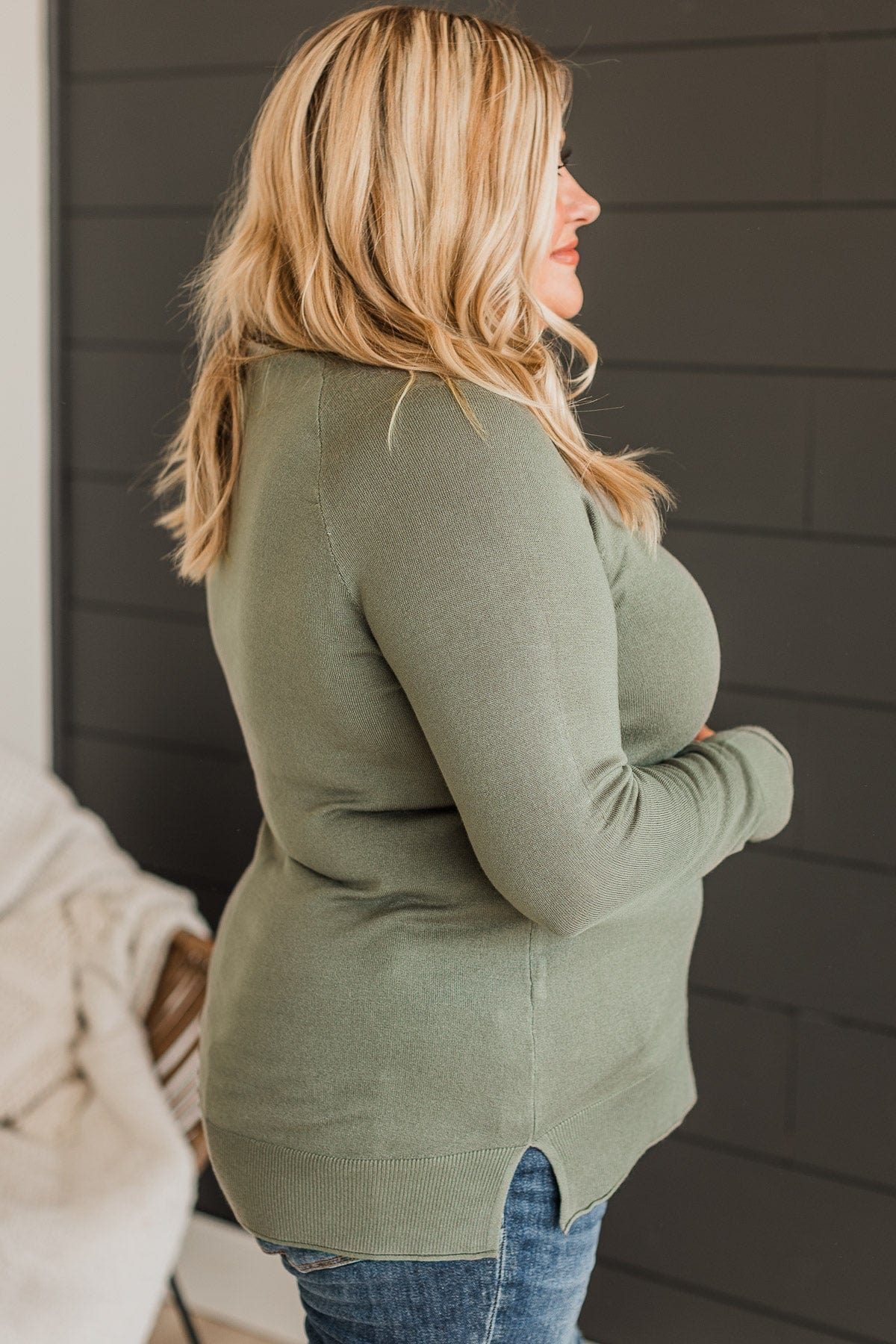 No Complaints Knit Sweater- Sage - Image 6