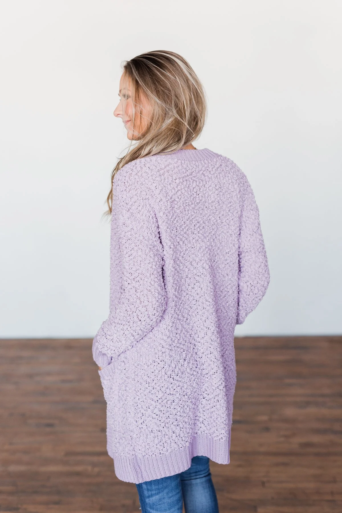 No Doubts Popcorn Cardigan- Lilac - Image 14