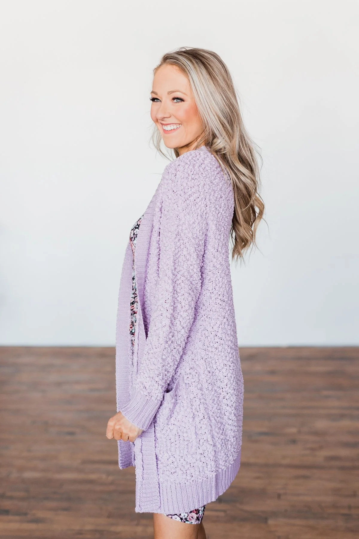 No Doubts Popcorn Cardigan- Lilac - Image 16