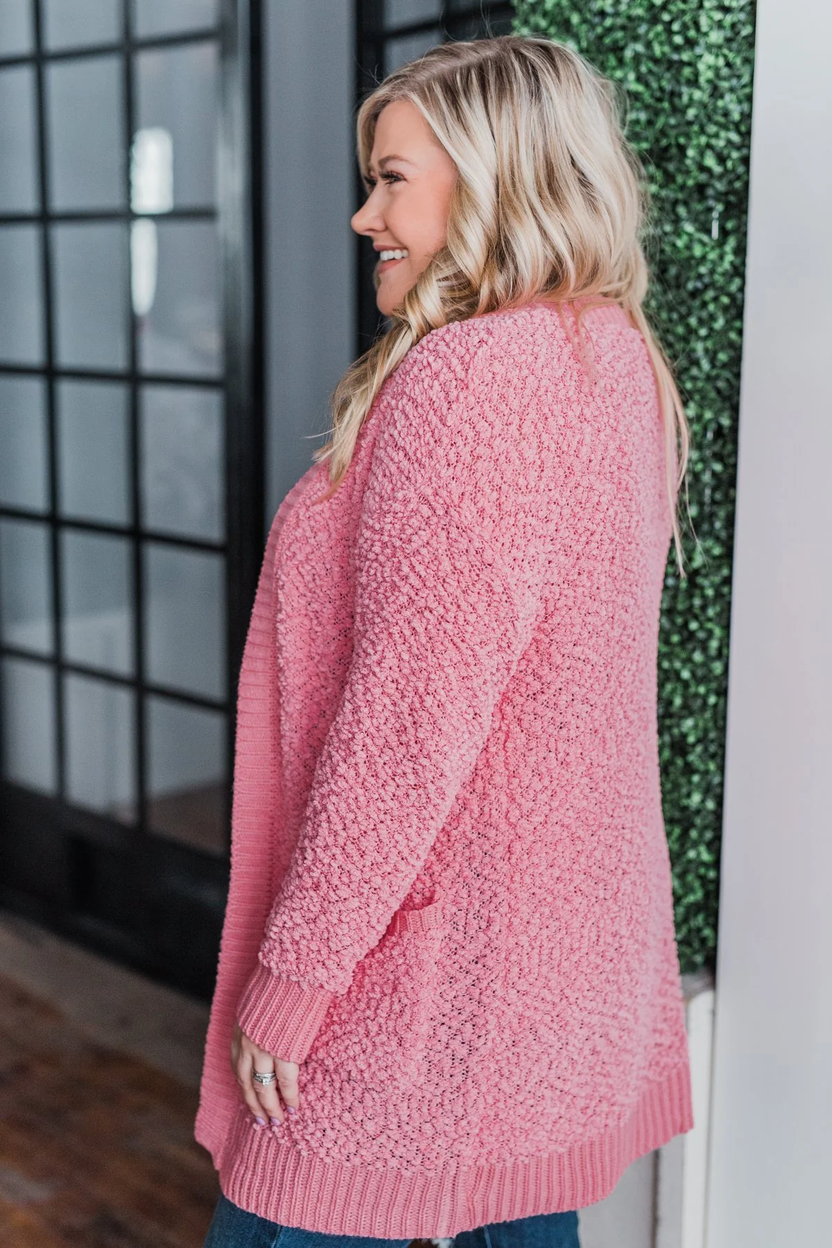 No Doubts Popcorn Cardigan- Rose Pink - Image 5