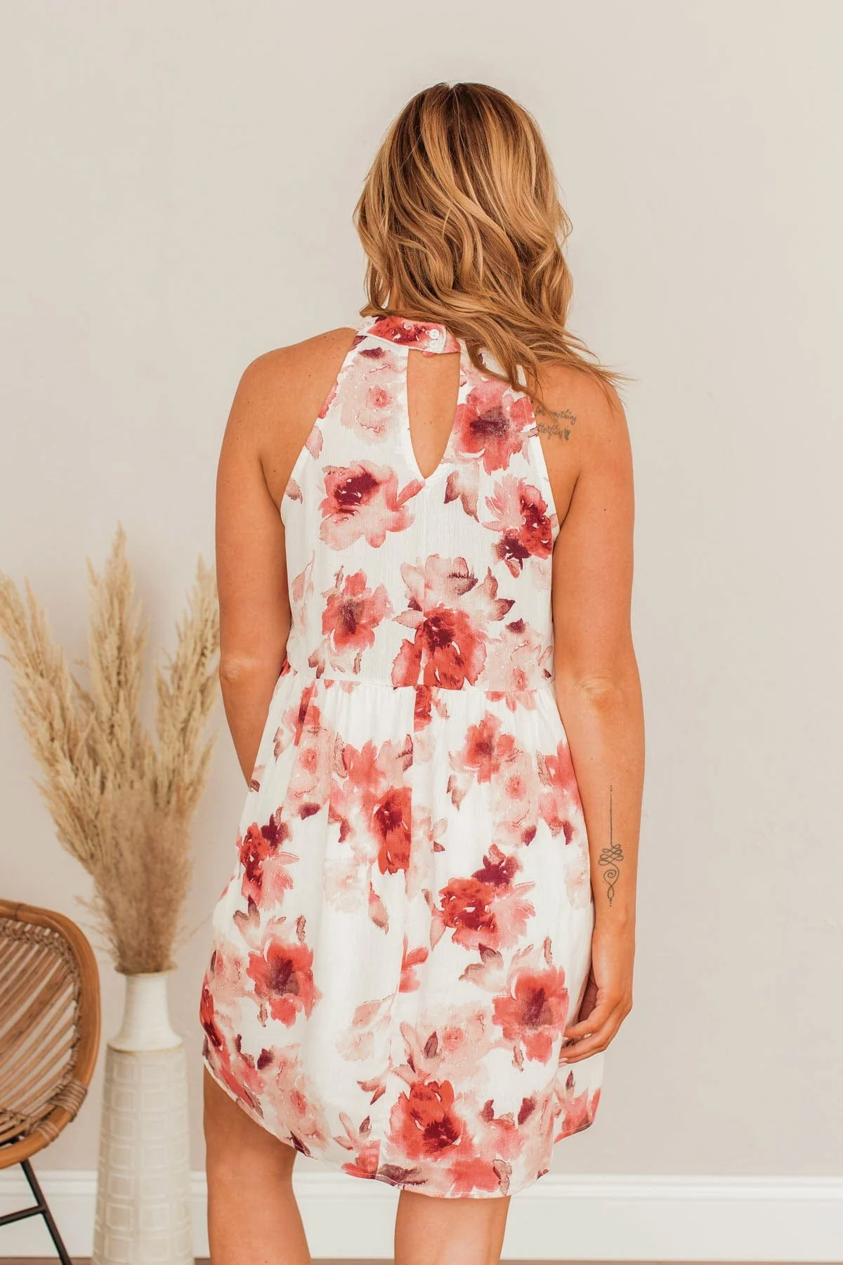 No Filter Needed Floral Mini Dress- Ivory - Image 11