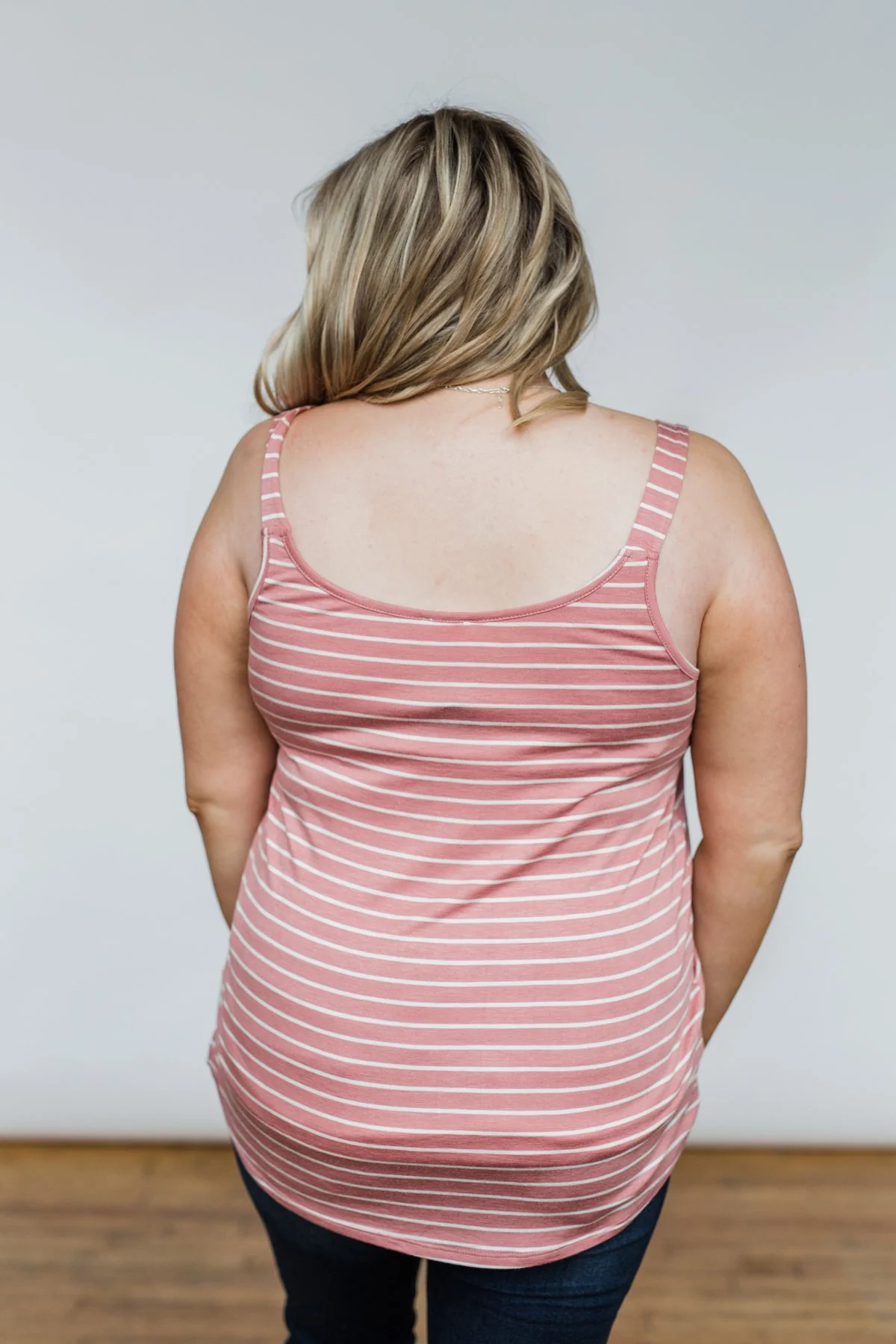 No Matter What Striped Button Tank Top- Mauve - Image 15