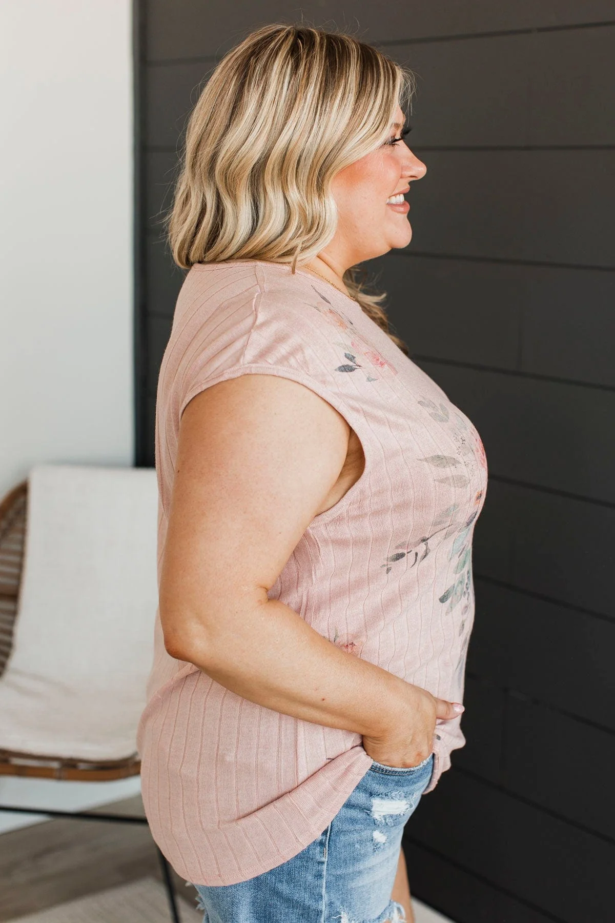 No More Chances Floral Top- Dusty Blush - Image 5