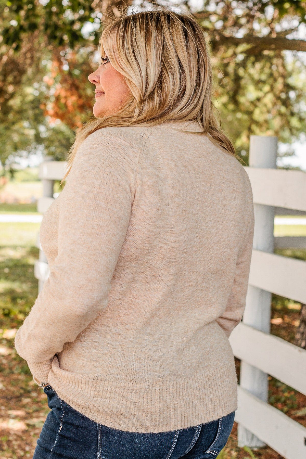 No Regrets Brushed Knit Sweater- Oatmeal - Image 12