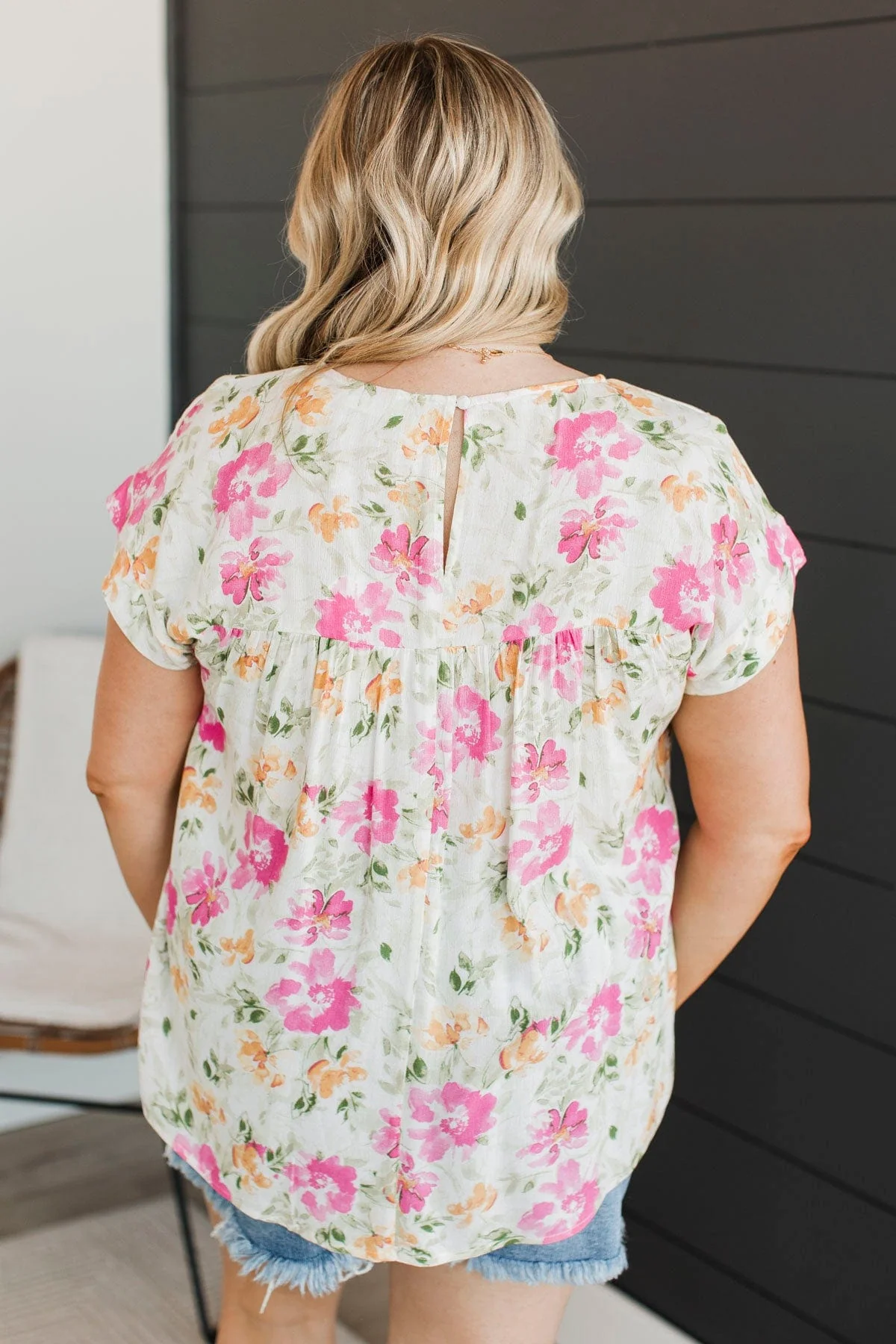 No Time Like The Present Floral Top- Ivory - Image 7