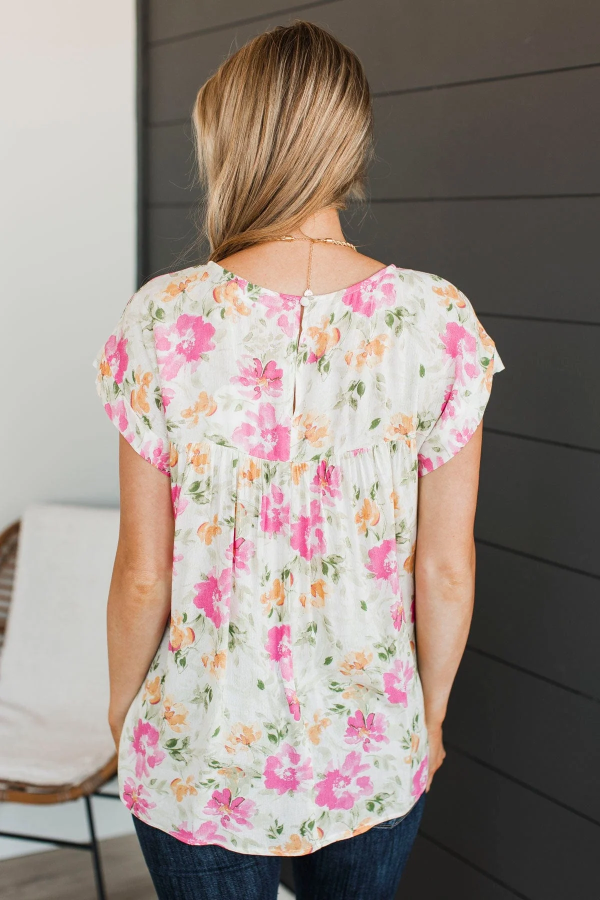 No Time Like The Present Floral Top- Ivory - Image 8