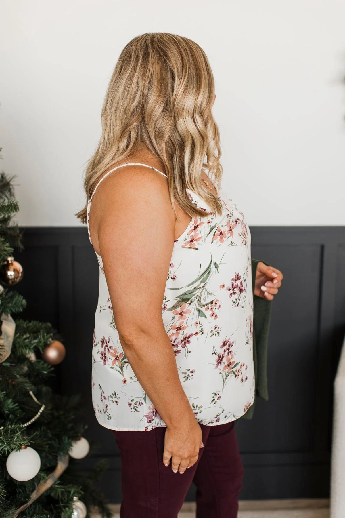 No Time To Lose Floral Tank Top- Ivory - Image 5