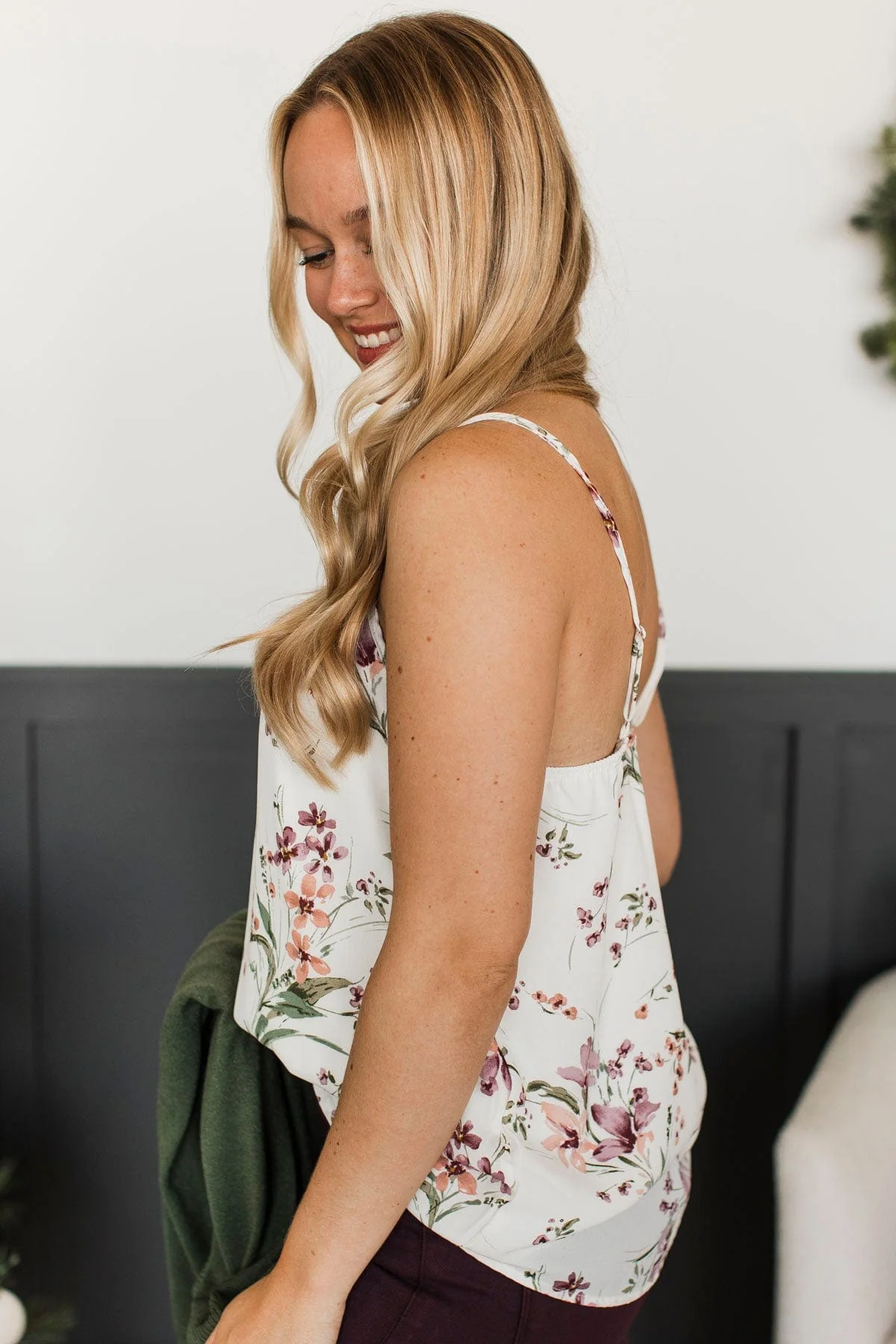 No Time To Lose Floral Tank Top- Ivory - Image 6