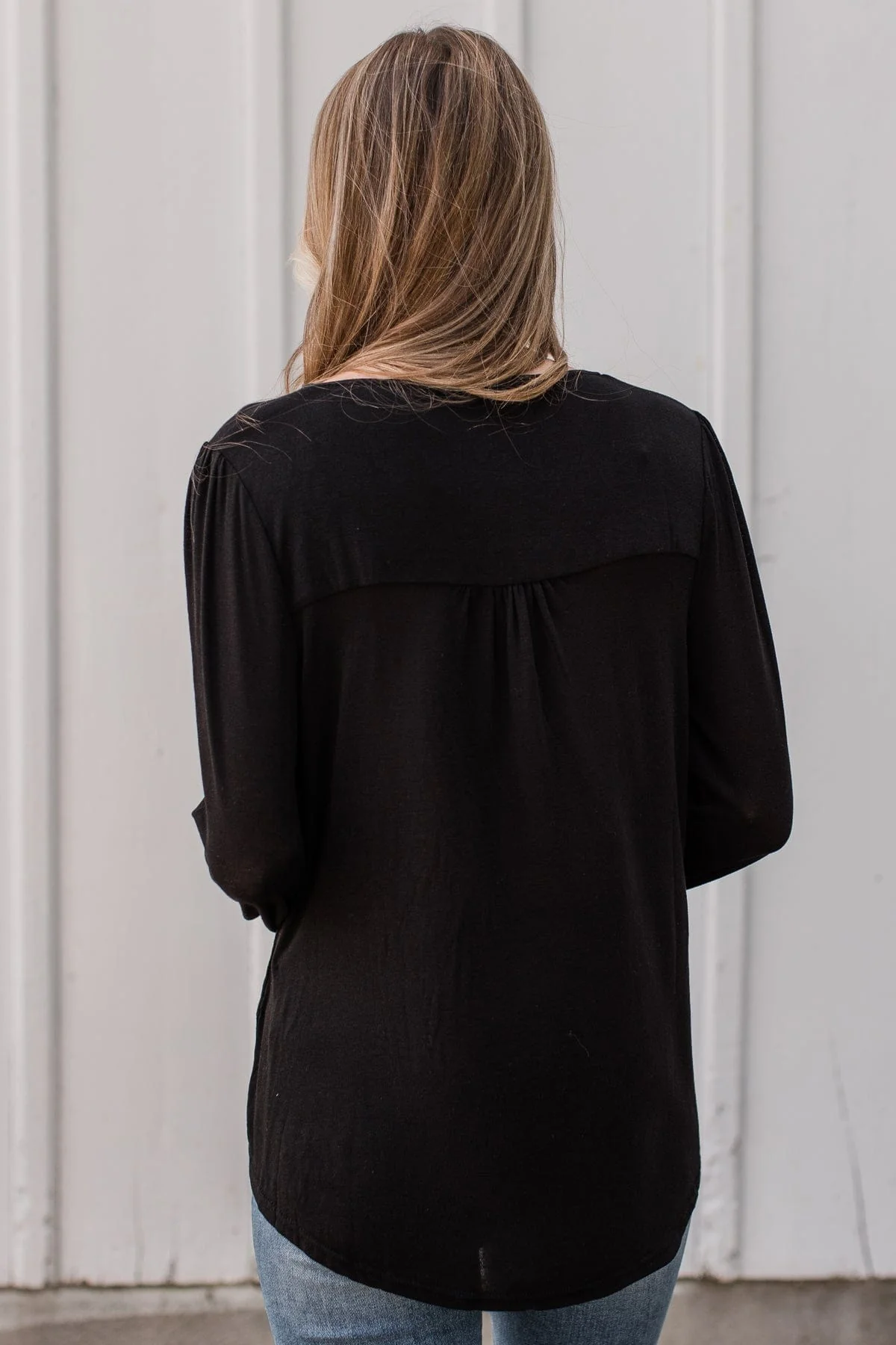 No Wasted Moments Button Top- Black - Image 7