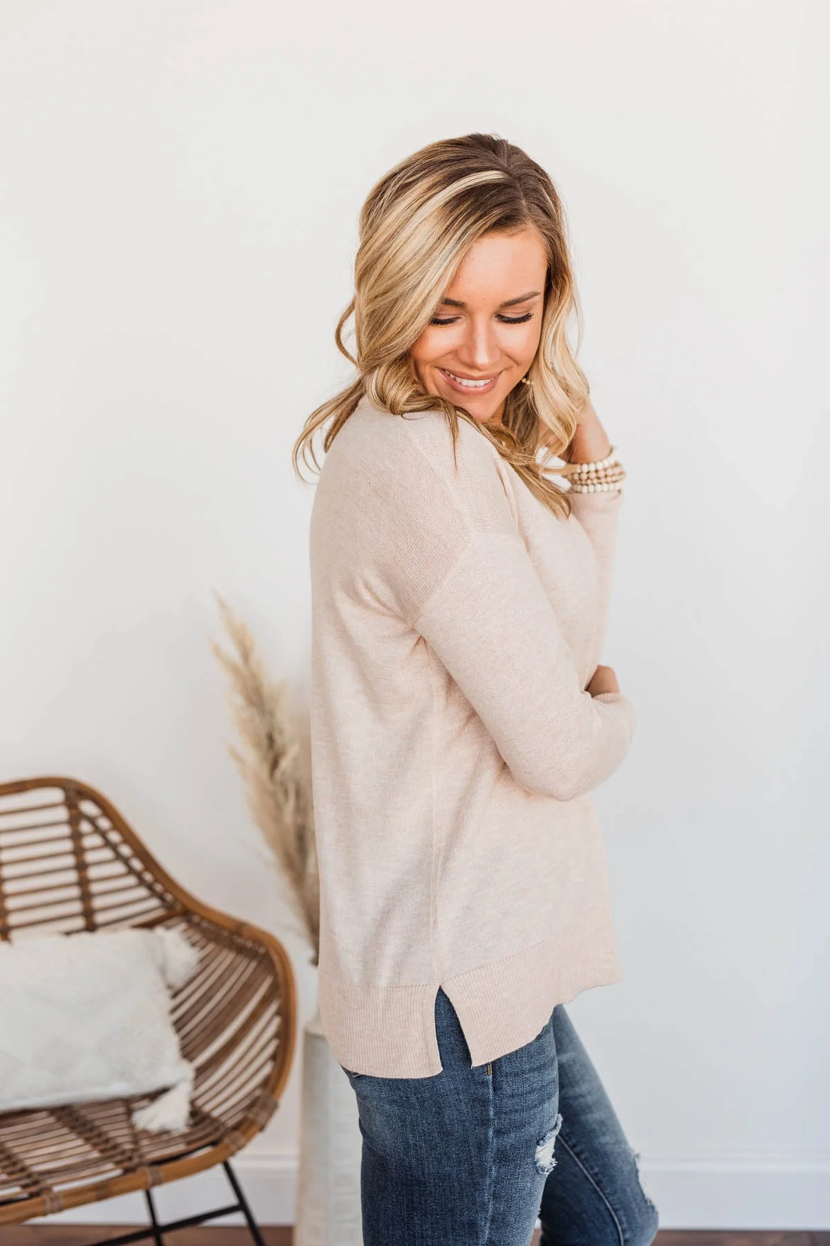 No Worries Here Knit Sweater- Oatmeal - Image 8