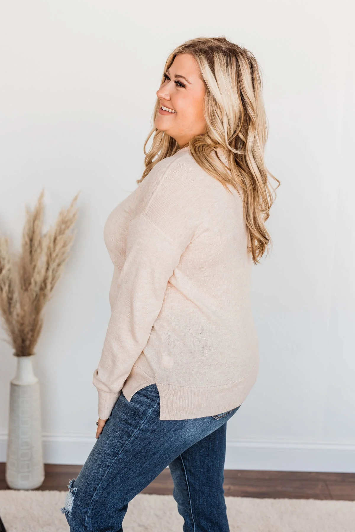 No Worries Here Knit Sweater- Oatmeal - Image 9