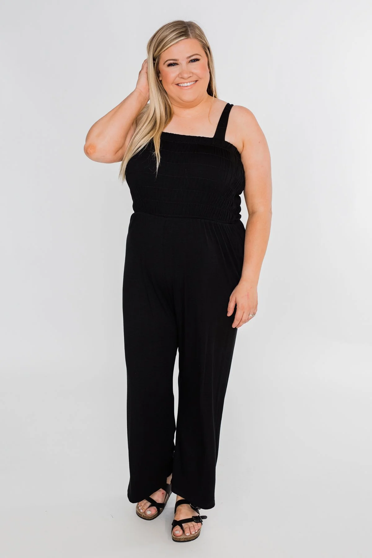 Nobody But Me Wide Leg Jumpsuit- Black - Image 4