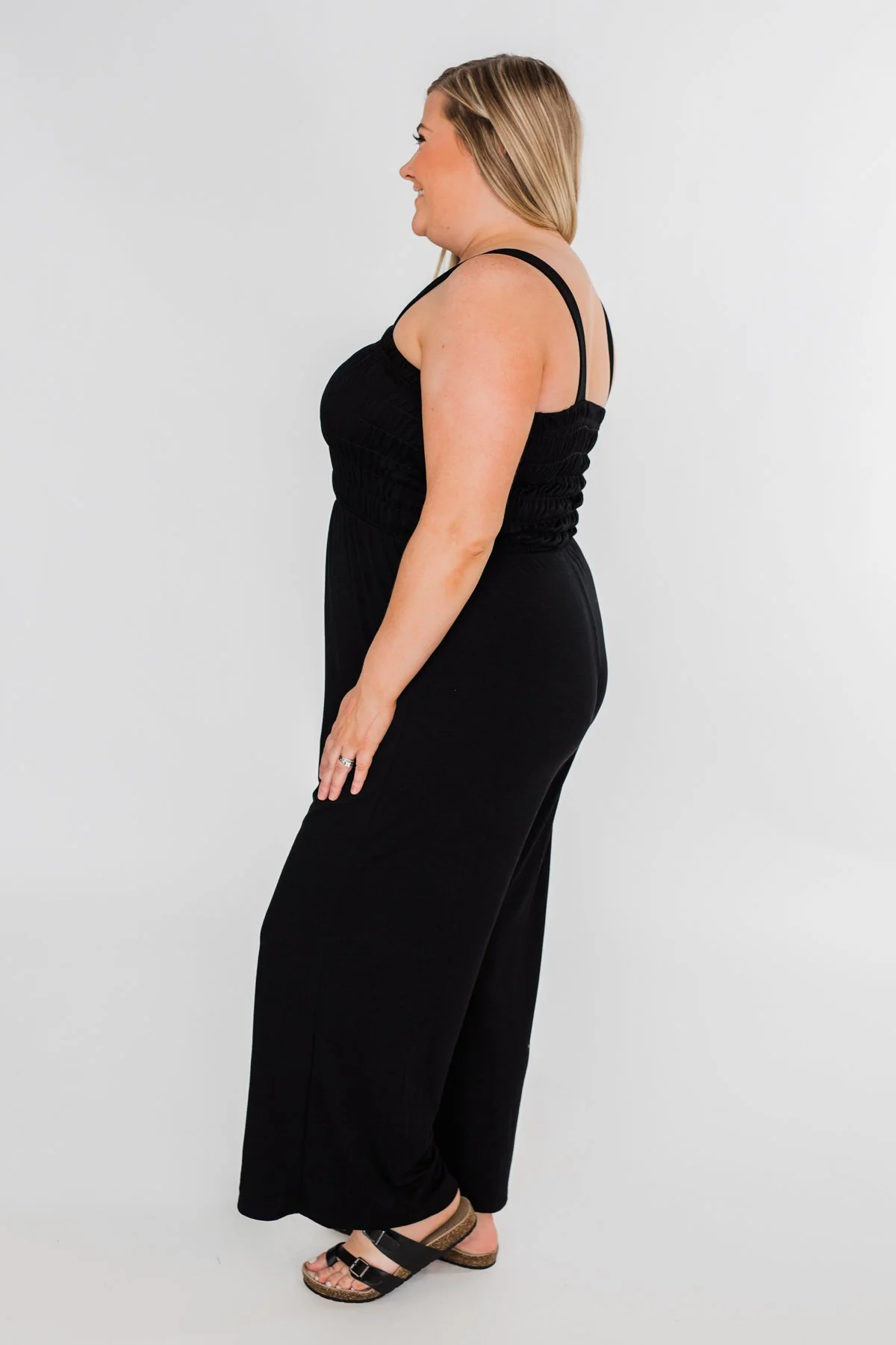 Nobody But Me Wide Leg Jumpsuit- Black - Image 8