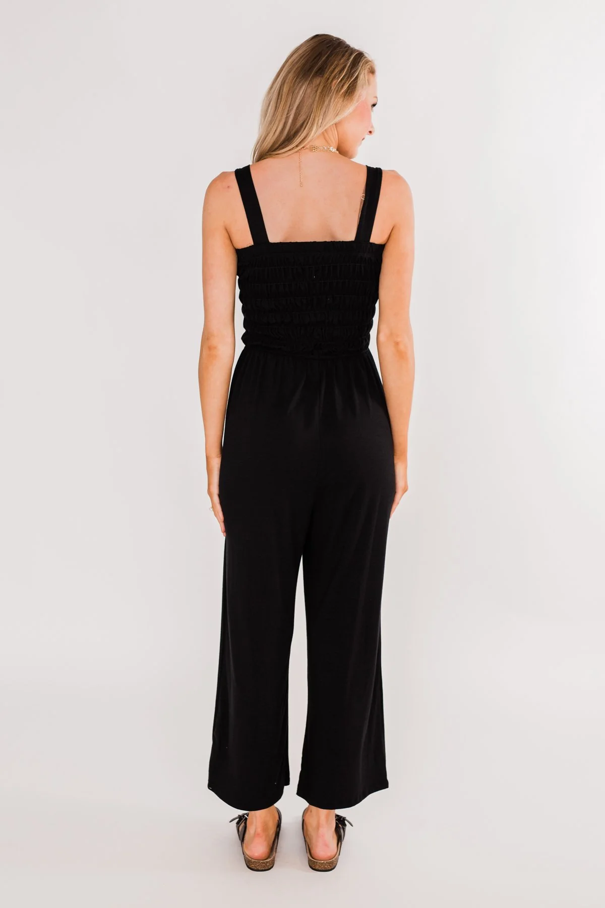 Nobody But Me Wide Leg Jumpsuit- Black - Image 9