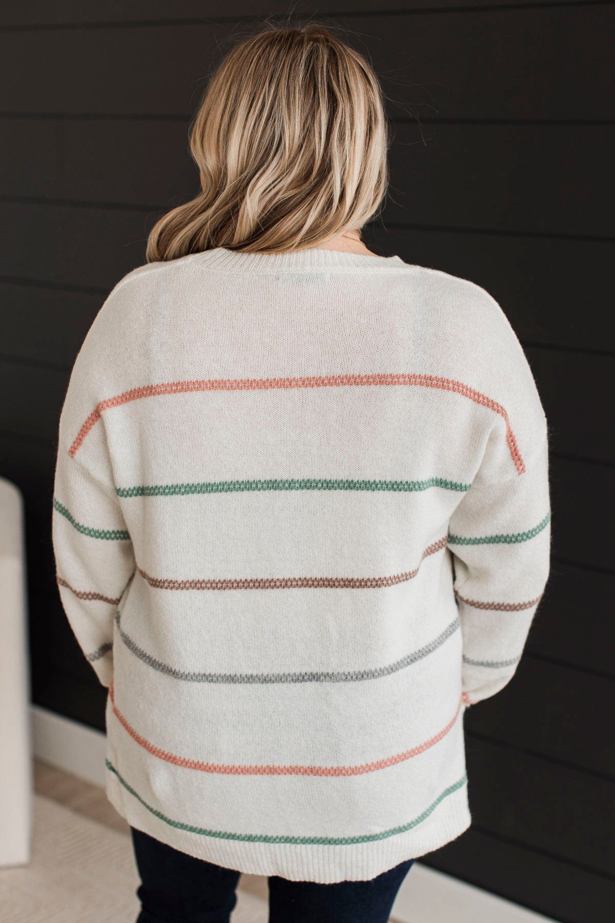 Nobody But Us Striped Sweater- Ivory - Image 8
