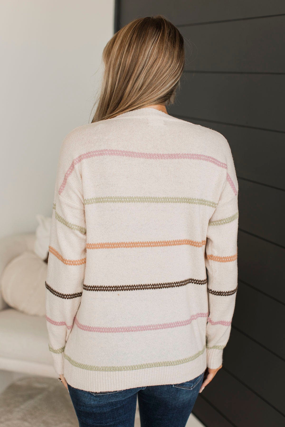 Nobody But Us Striped Sweater- Light Cream - Image 8