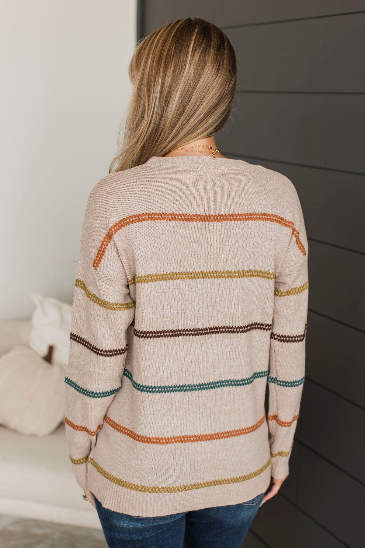 Nobody But Us Striped Sweater- Sand - Image 8