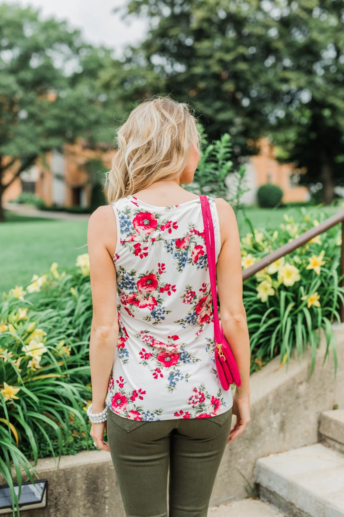 Not Giving Up Floral Tank Top- Ivory - Image 8
