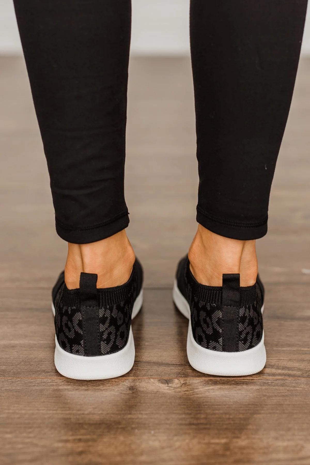Not Rated Jia Sneakers- Black Leopard Print - Image 4